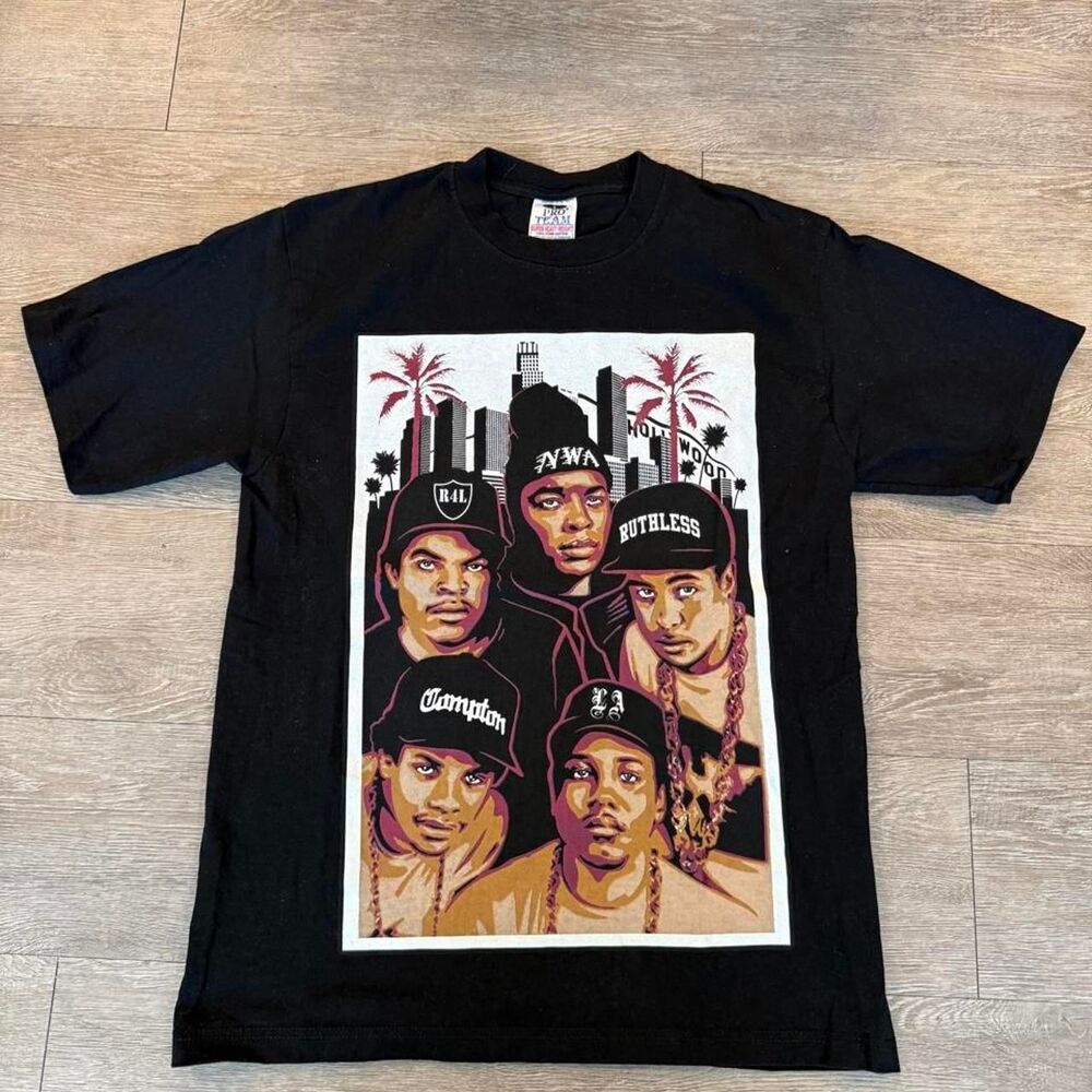Vintage 2000s NWA Rap Group Portrait Graphic Tee Large Pro Team Heavyweight